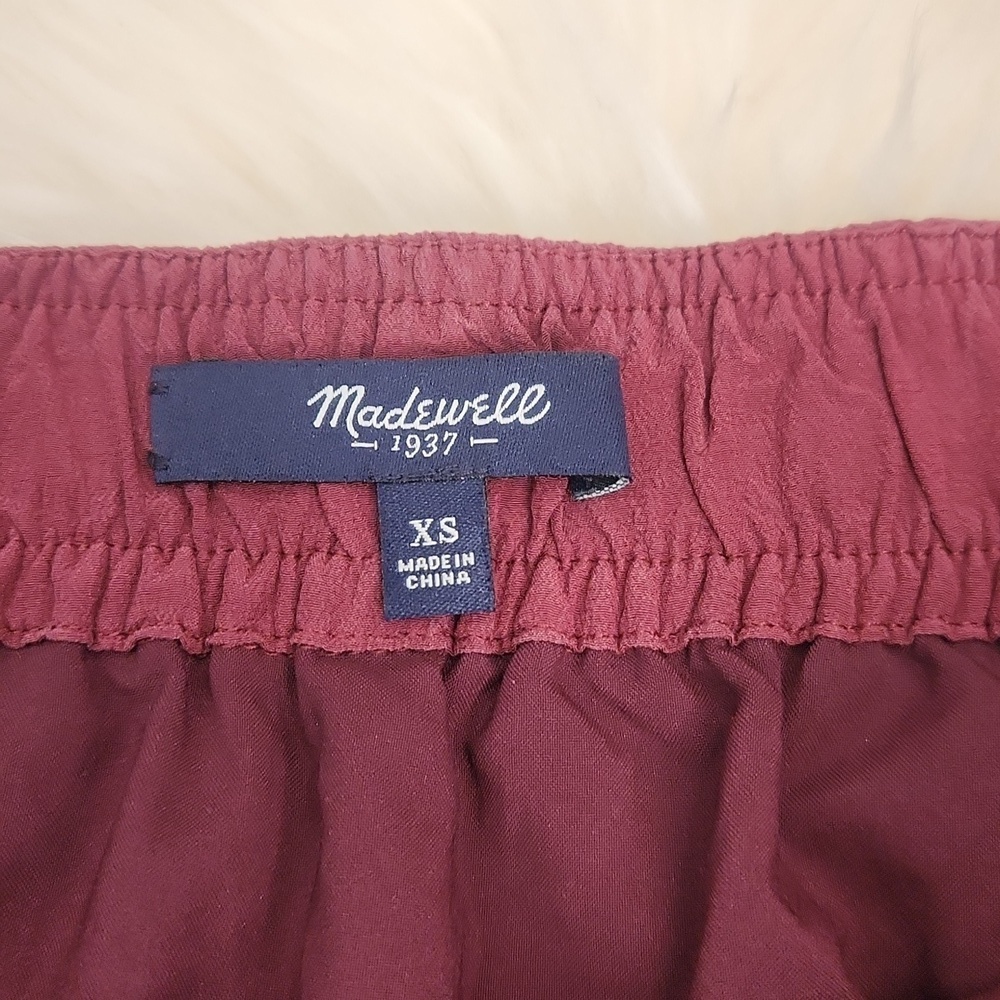 Madewell Maroon Mini Silk Skirt - Picture 3 of 6